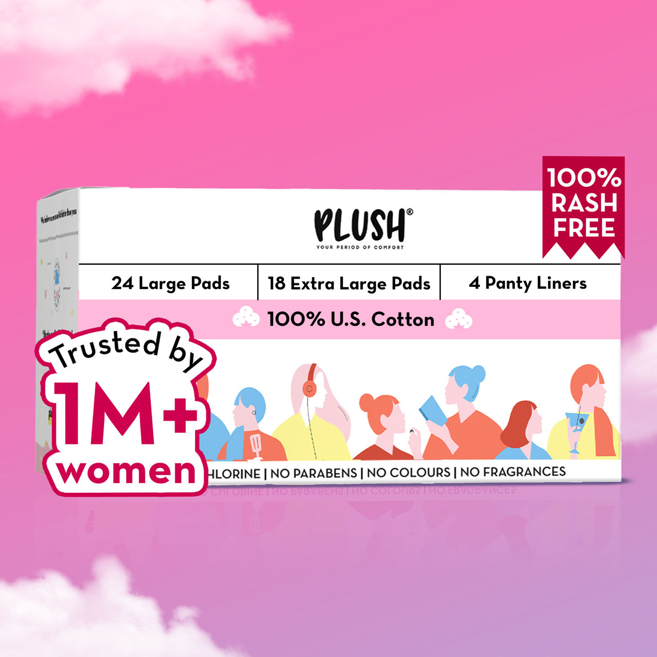 Plush Stock Up (24 L + 18 XL) Sanitary Pads