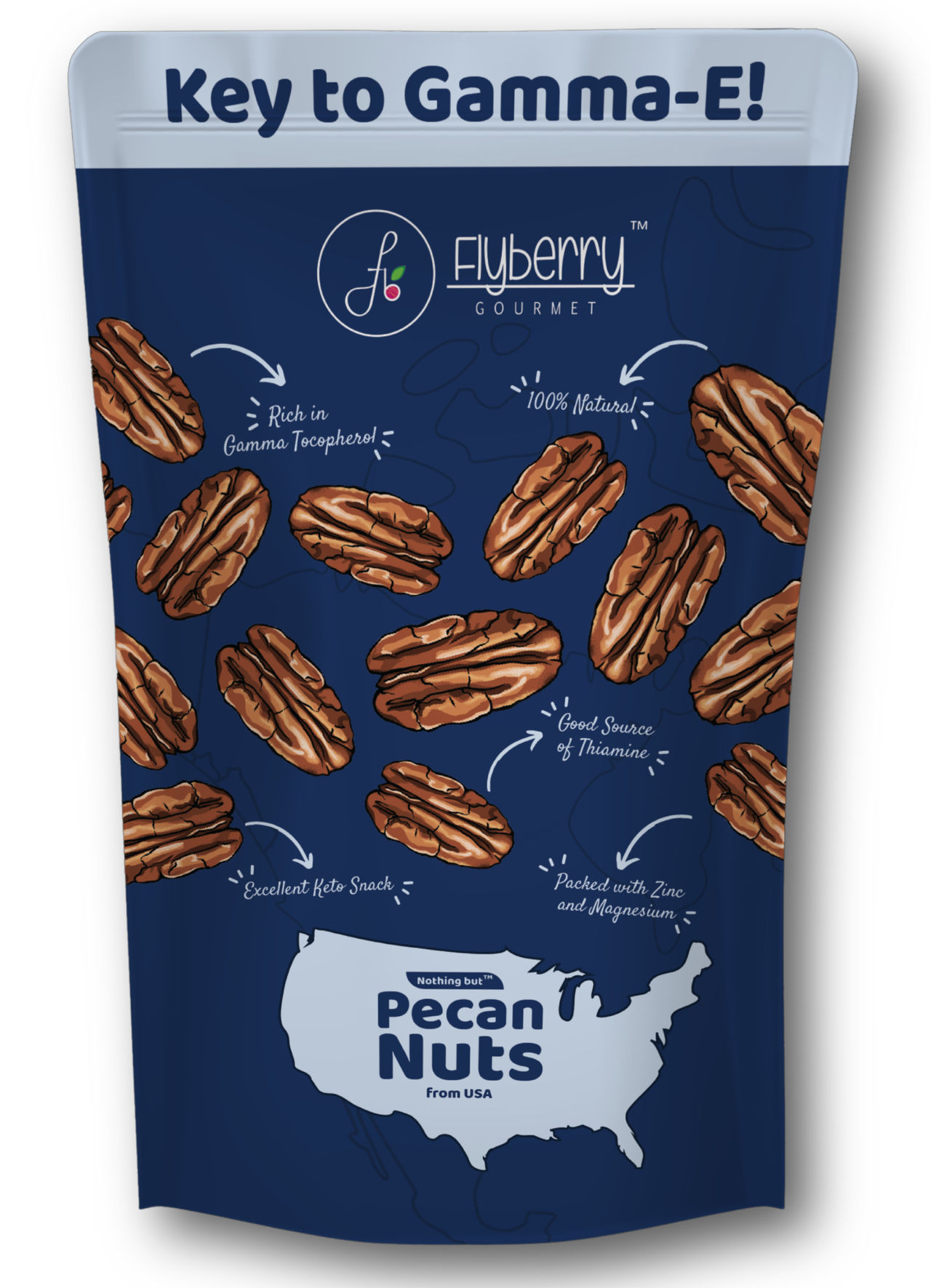 Flyberry Gourmet Pecan Nuts Without Shell