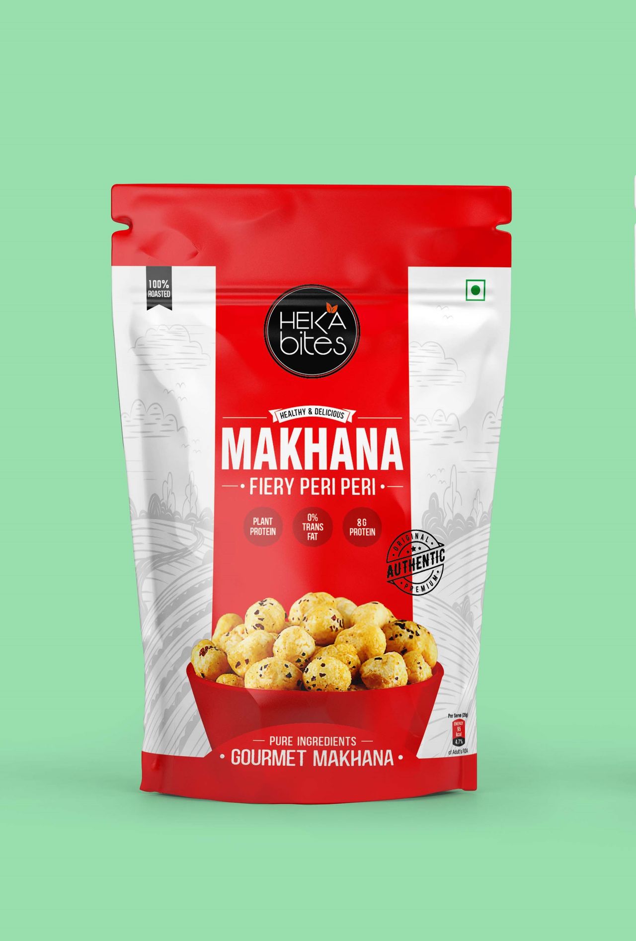 Heka Bites Roasted Makhana Fiery Peri Peri
