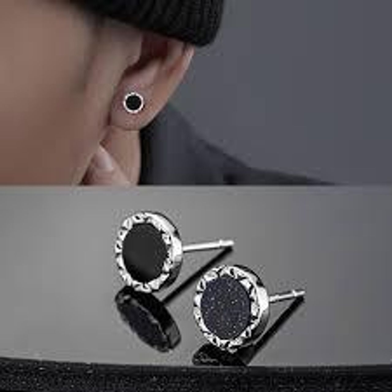 Salty Alpha Beaten Studs for Men and Boys| Anti-Tarnish | Silver