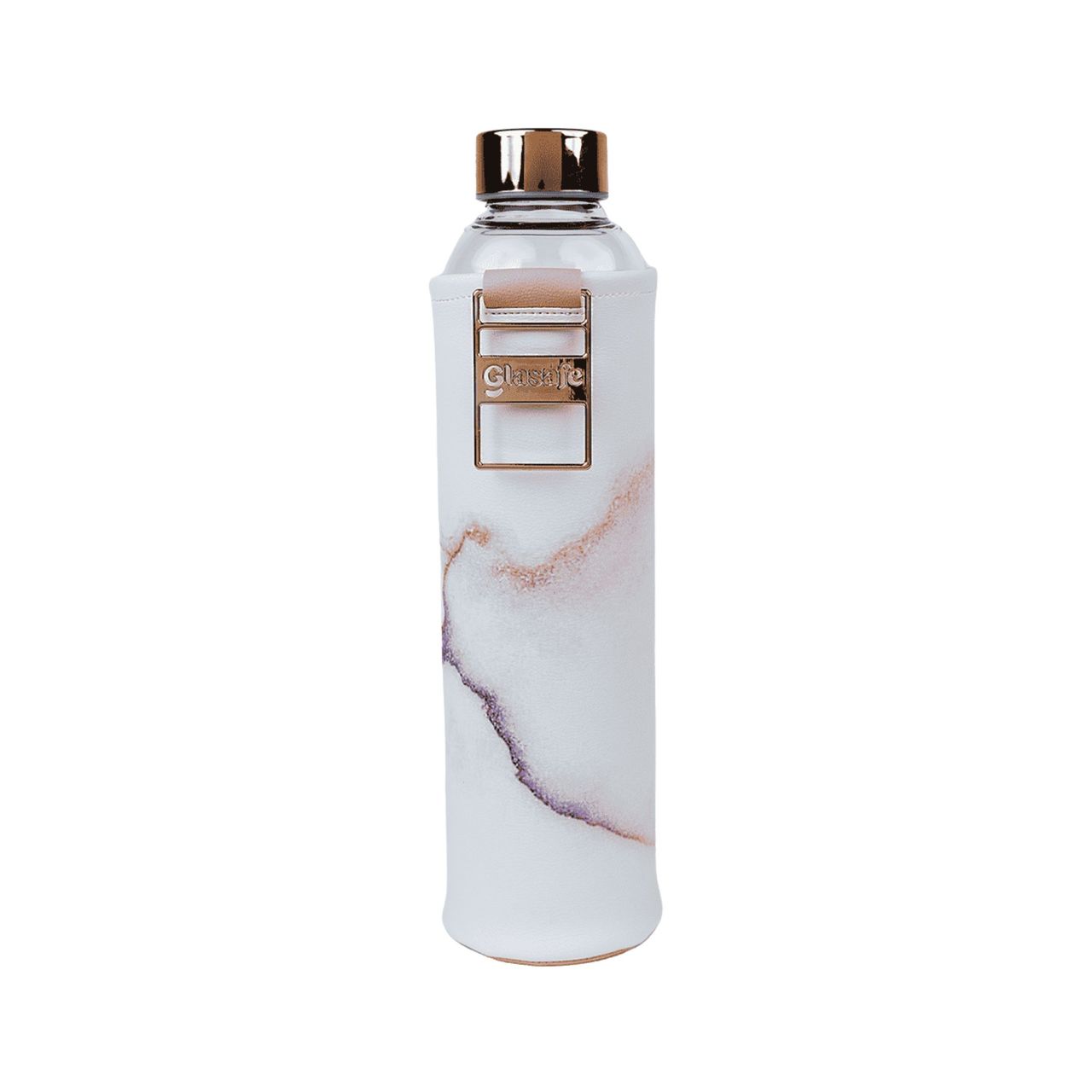 Glasafe Vego Sip Borosilicate Glass Bottle With Protective Vegan Sleeve (Coral Peach) 750Ml