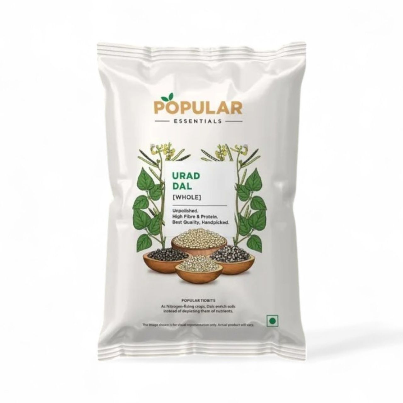 Popular Essentials Urad Gola White | Un-Polished