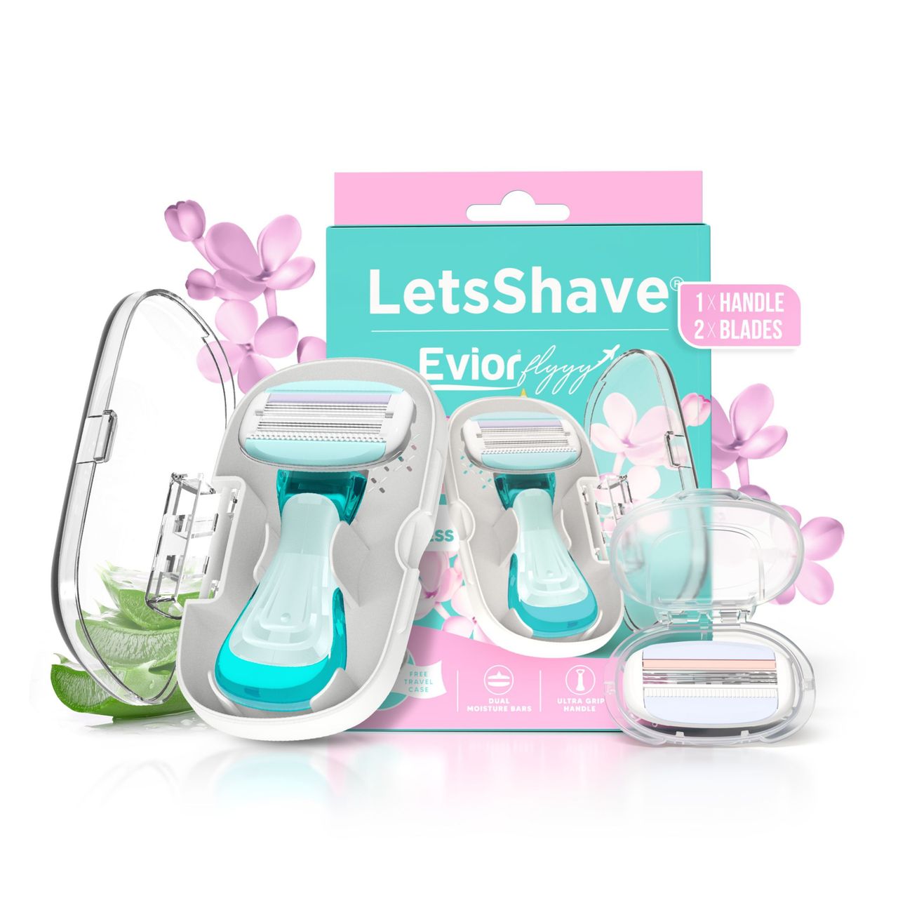 Letsshave Evior Flyyy System Compact Razor For Women | Full Body Hair Removal + 1 Extra Blade