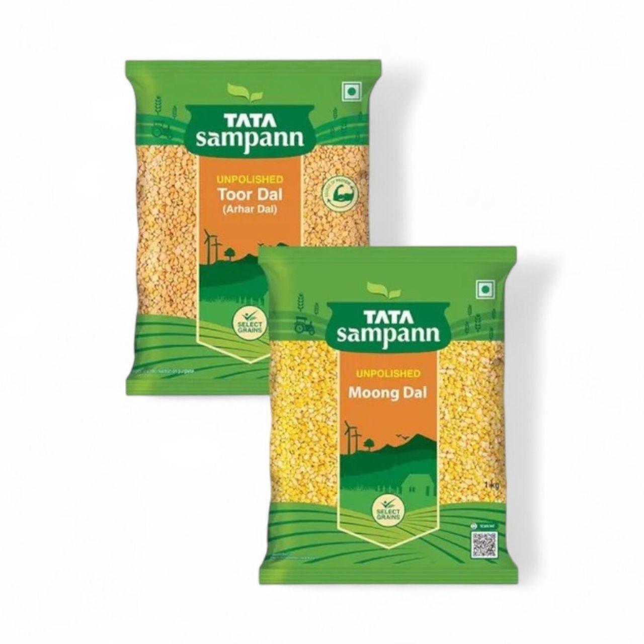 Tata Sampann Unpolished Moong Dal(500gms) & Tata Sampann High Protien Toor Dal - Split(500gms) Combo