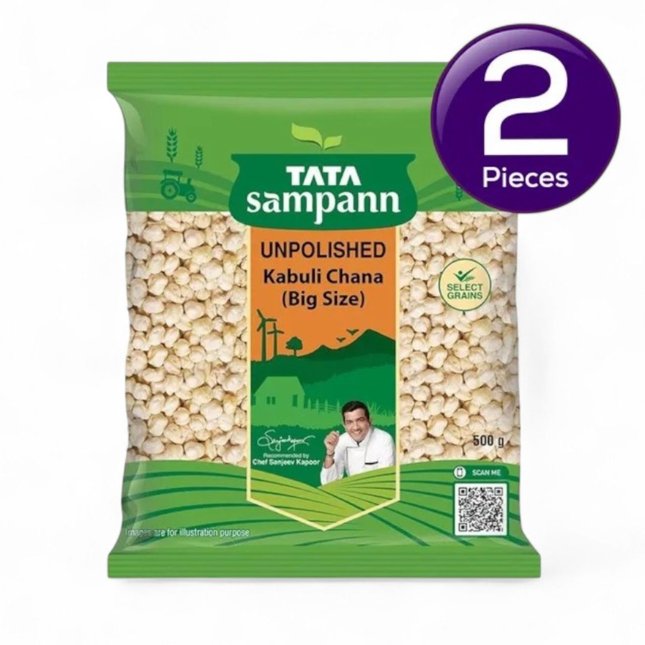 Tata Sampann Unpolished Kabuli Chana 500 g Combo