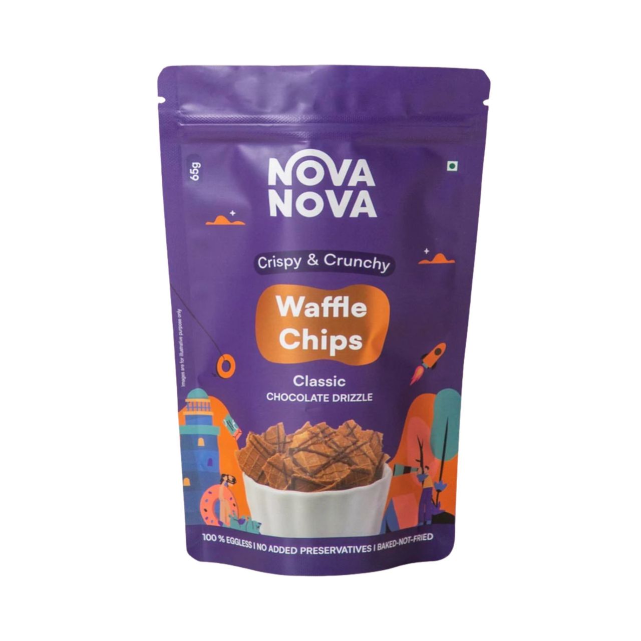 Nova Nova Waffle Chips- Classic Chocolate Drizzle