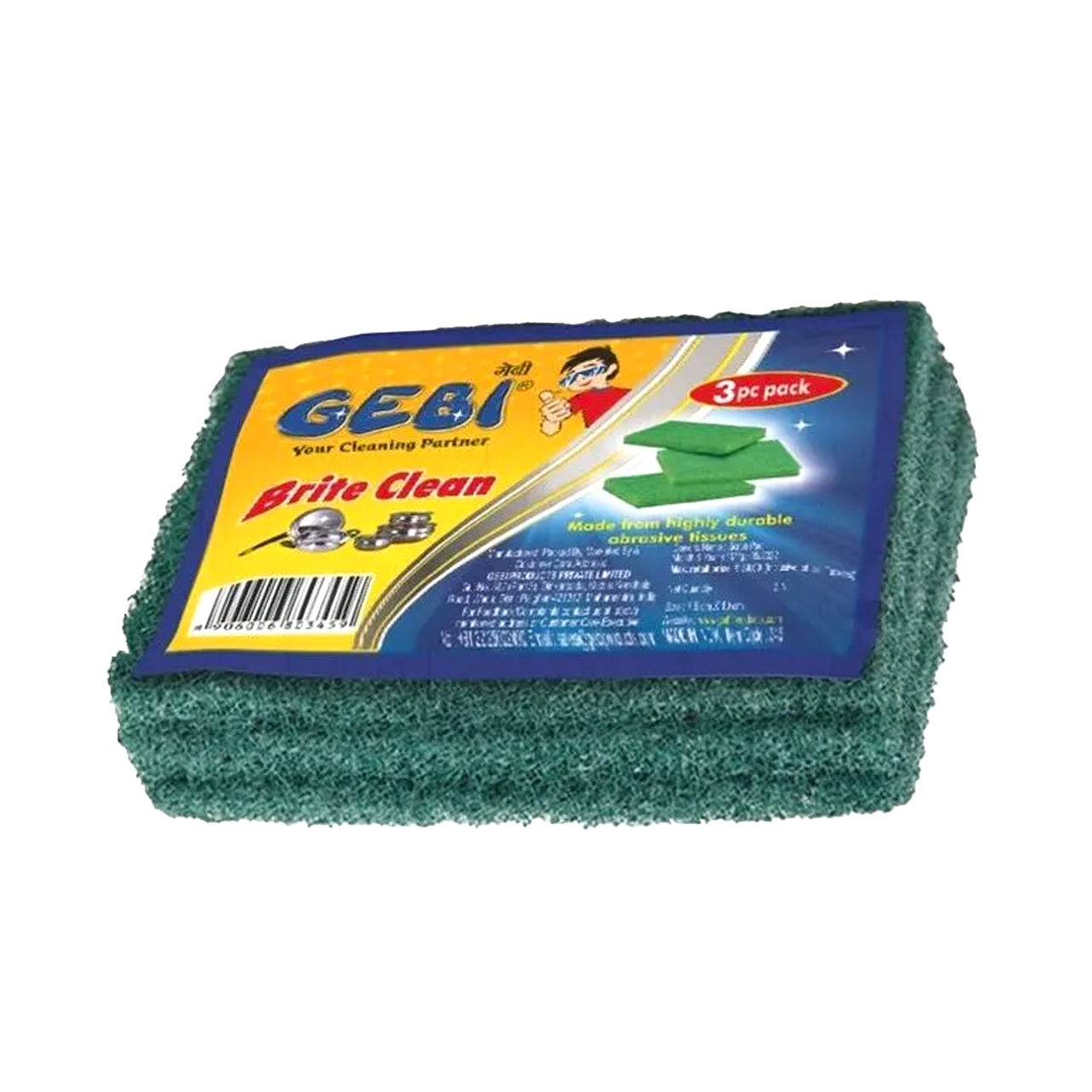 Gebi Sparkle Plus Brite Clean Super Scrub - 7.5 X 10 CM (3 PC PACK)