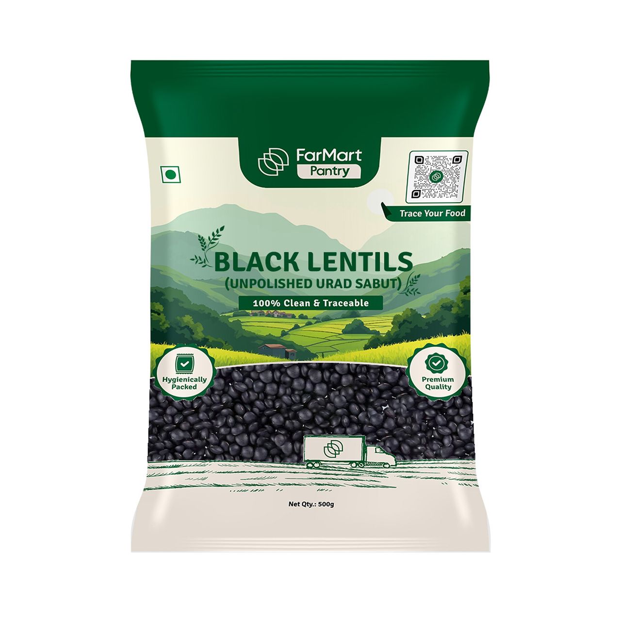 Farmart Pantry Black Lentils/ Urad Sabut/ Whole Urad