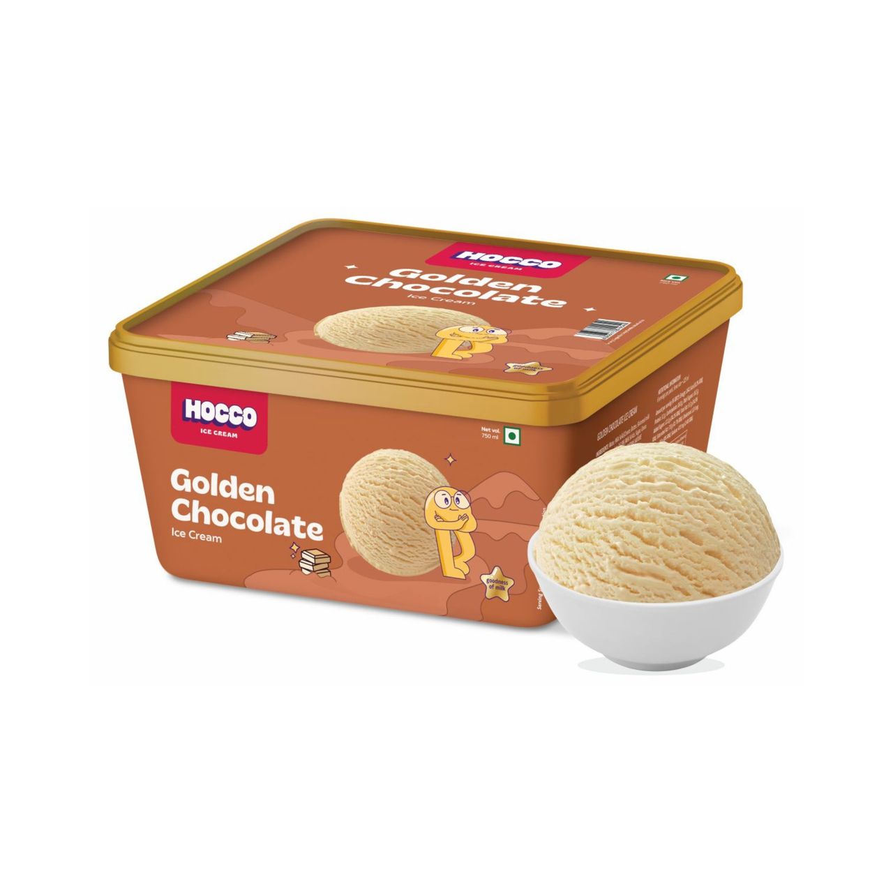 Hocco Golden Chocolate Ice Cream Tub