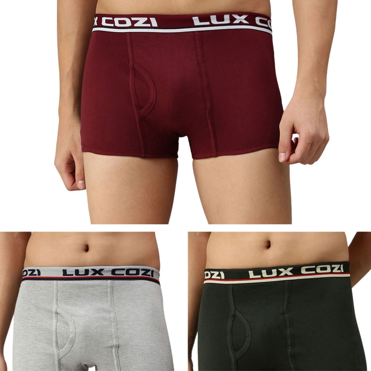 Lux Cozi Cotton Men's Trunk | 90 cm | Pack of 3