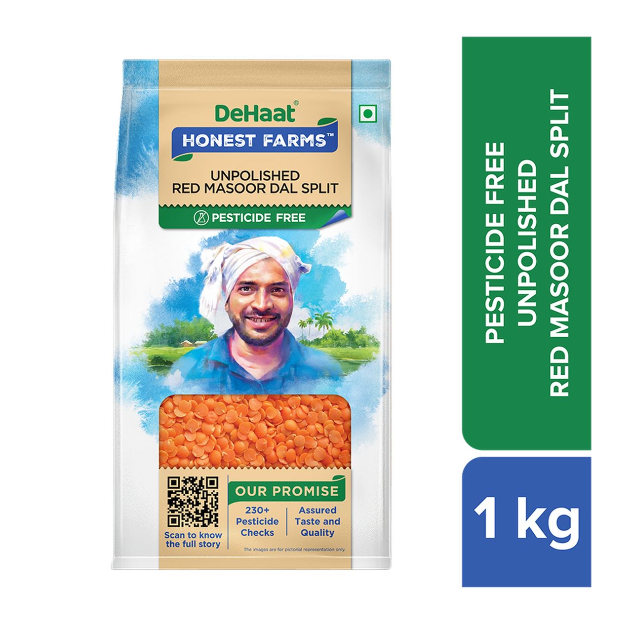Dehaat Honest Farms Pesticide Free | Unpolished Masoor Dal