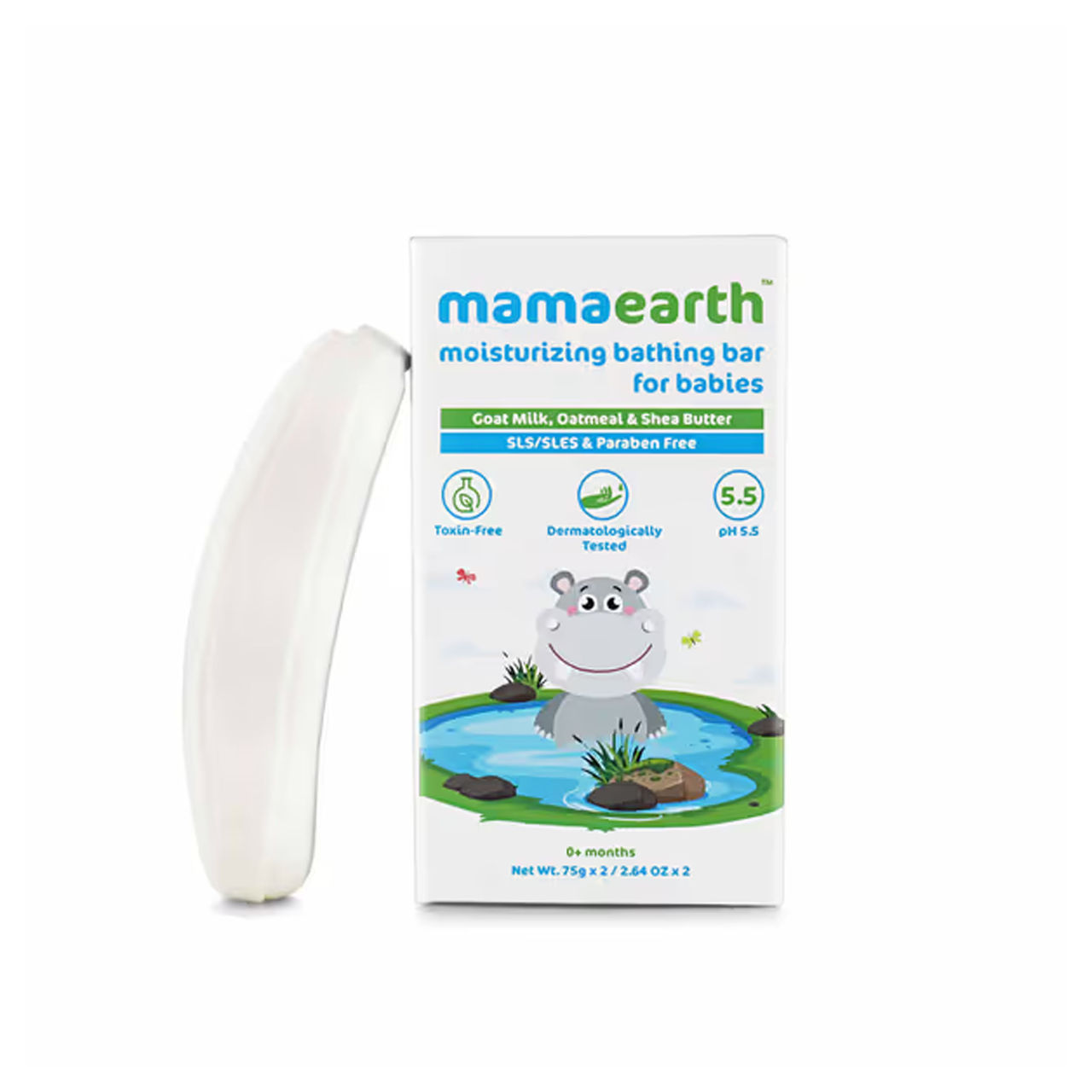 Mamaearth Moisturizing Baby Bath Soap For Kids | White | 0+ months