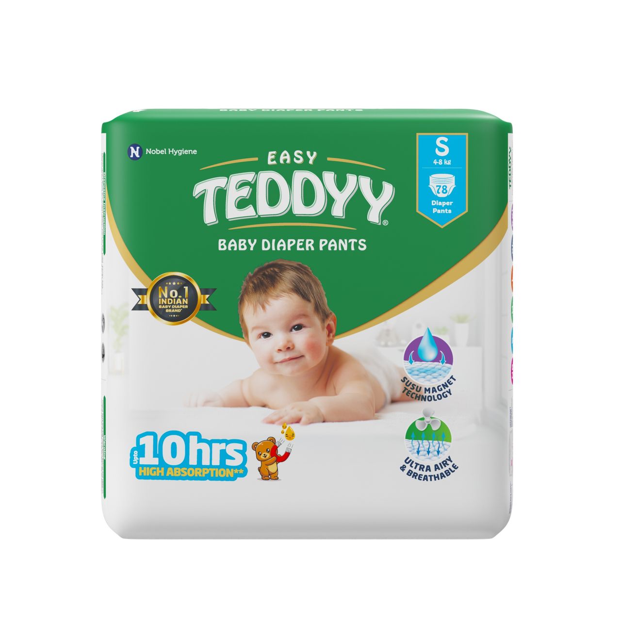 TEDDYY Baby Easy Pant Diapers 78 Count (S) 4-8 kgs