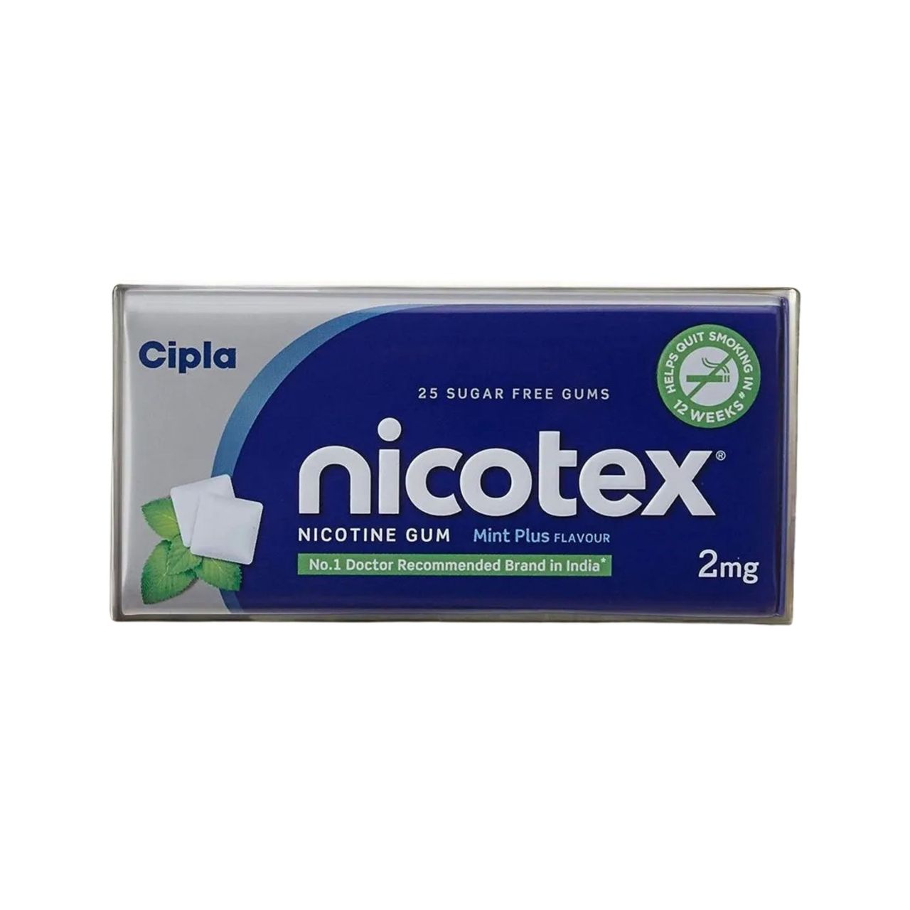 Nicotex Mint Plus Nicotine Gum 2MG Tin 29's Pack
