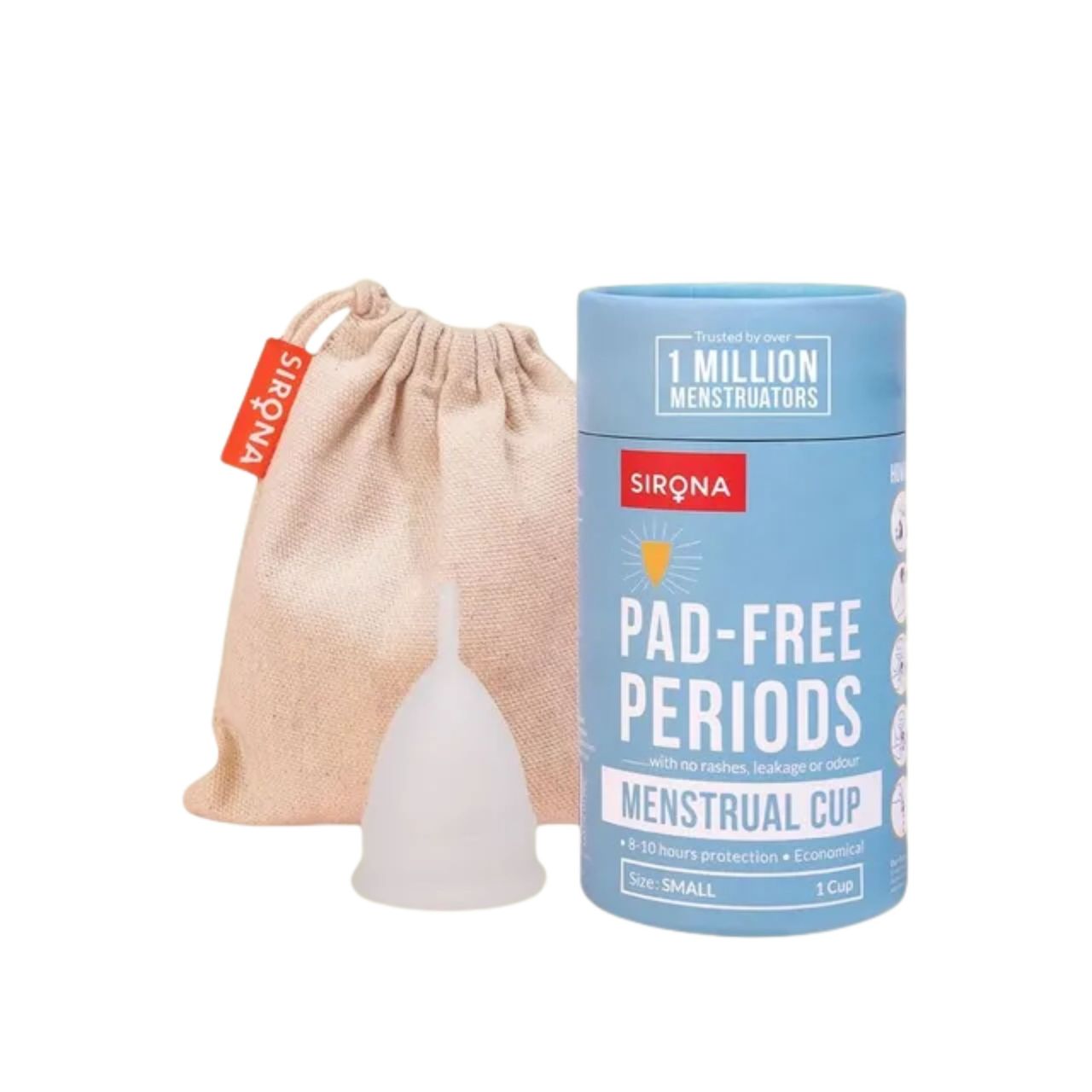 Sirona Reusable Menstrual Cup for Women With Pouch Small