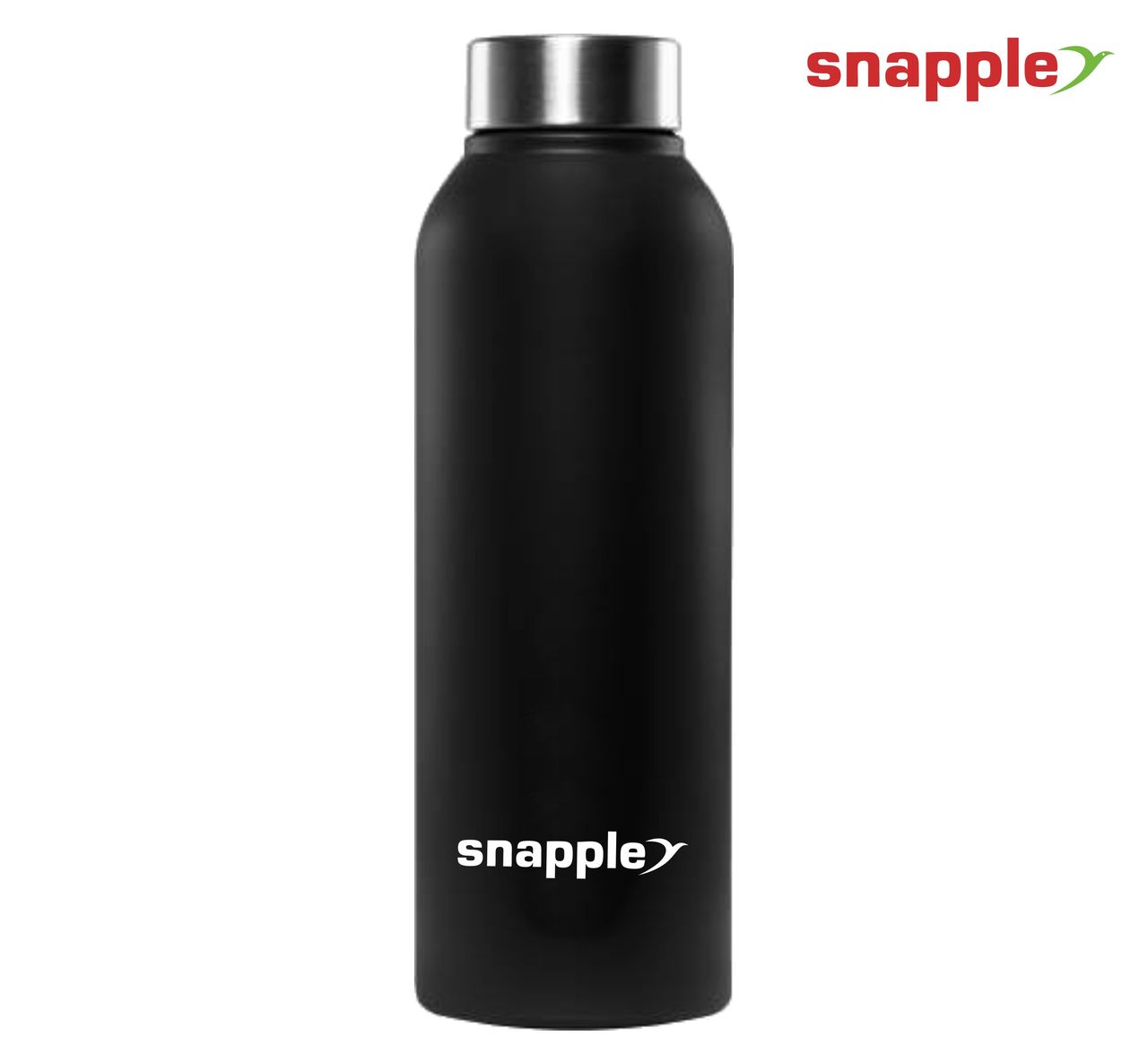 Snapple Stainless Steel Mist Single Wall Fridge Bottle | Black - 1 L