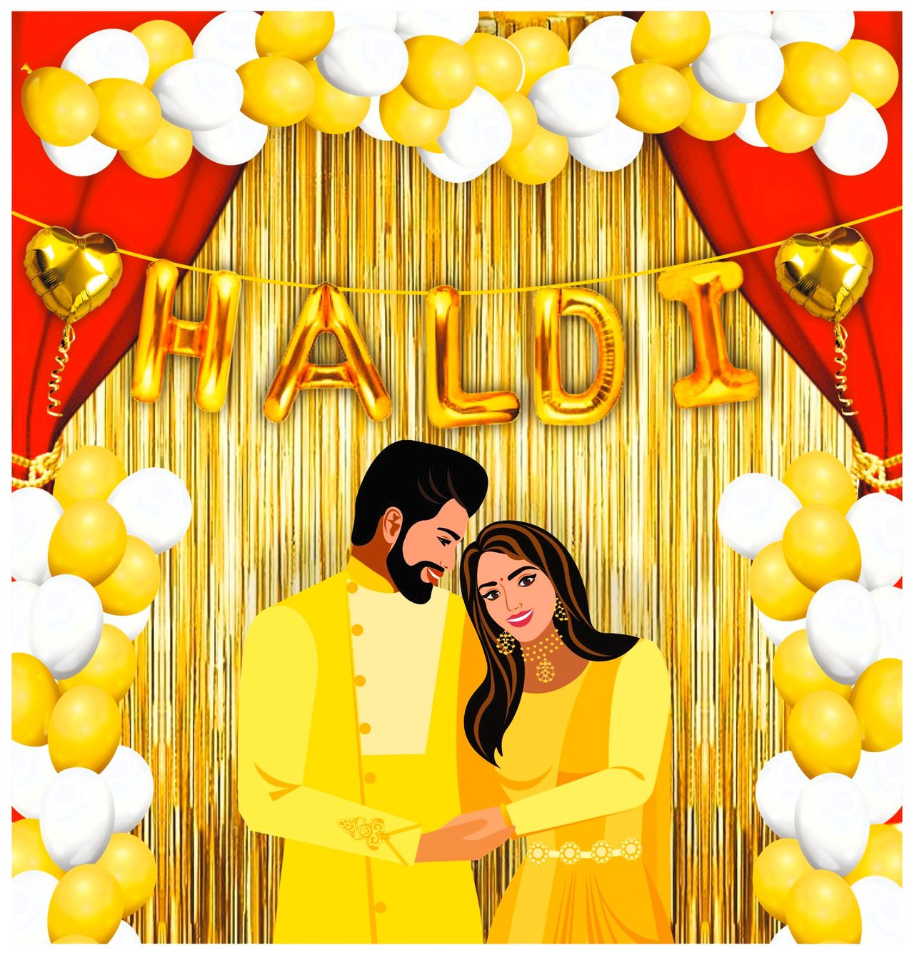 Let's Vybe Haldi Ceremony Decoration Kit