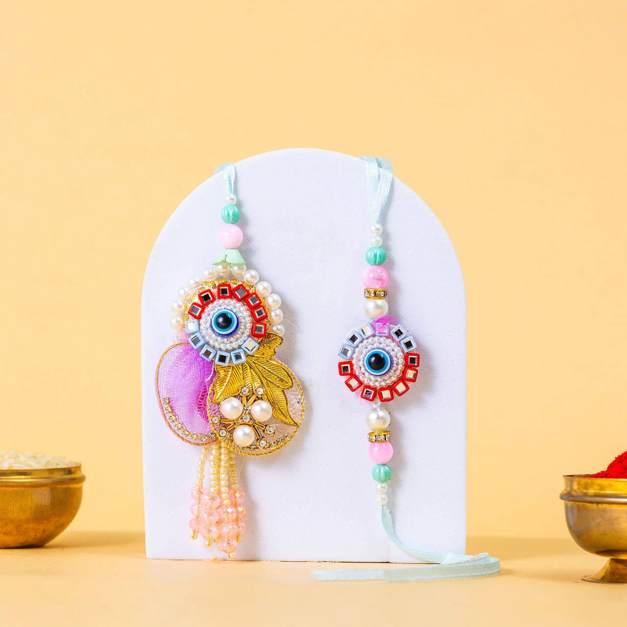 TIED RIBBONS Evil Eye Rakhi for Brother with Roli Chawal