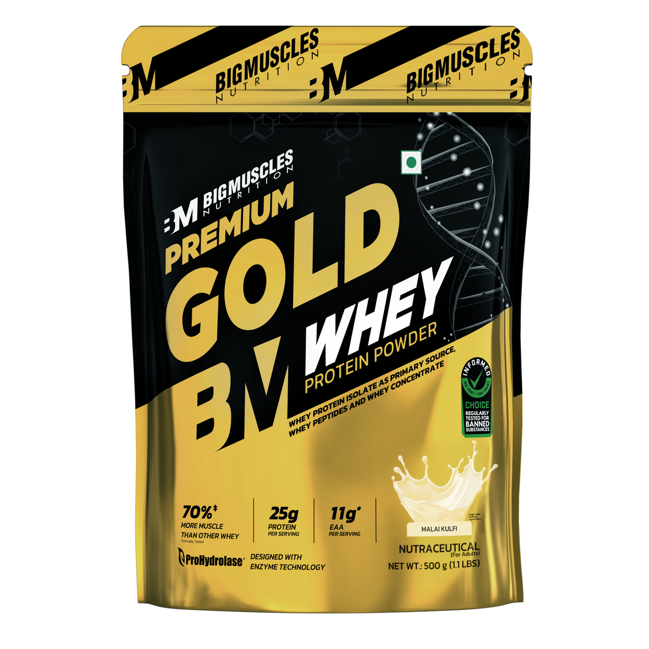 Big Muscles Nutrition Premium Gold Whey | Informed Choice Uk Certified | Isolate Whey Protein Blend