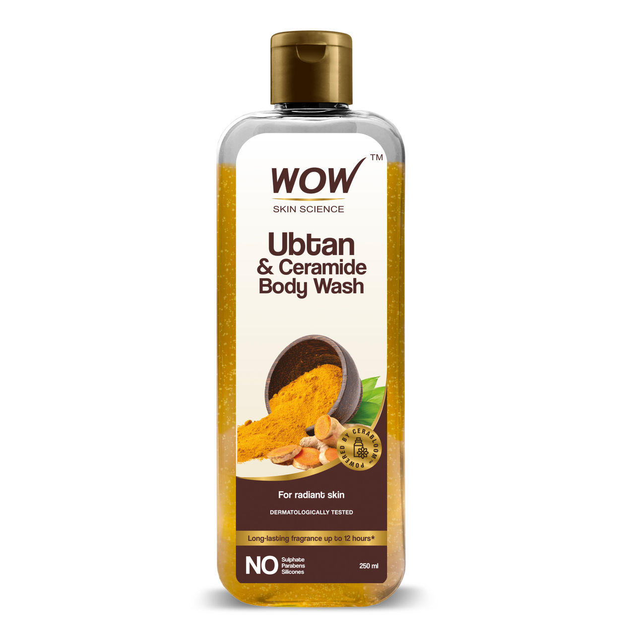 Wow Skin Science Ubtan Body Wash With Chickpea Flour Almond Extract Safron & Turmeric Extracts - No Sulphate Parabens Silicones & Color