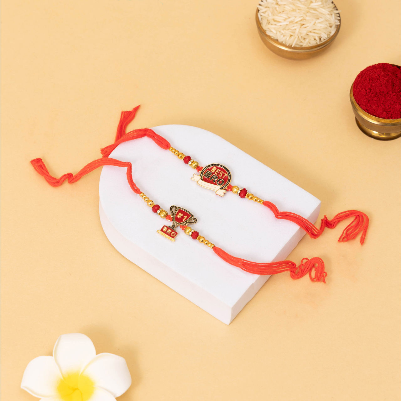 TIED RIBBONS Trophy Rakhi for Kids with Roli Chawal