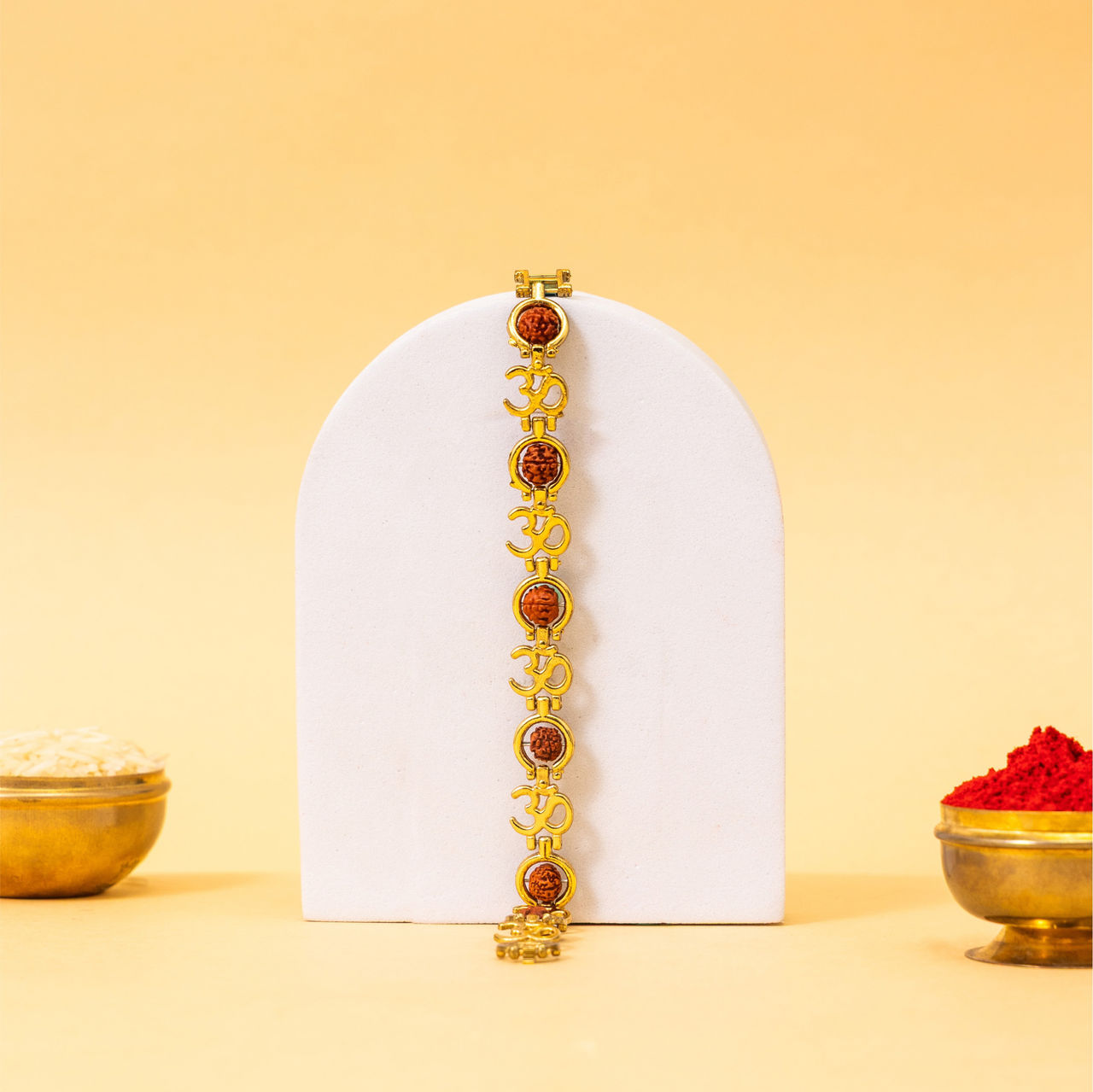 TIED RIBBONS Rudraksh Rakhi for Brother with Roli Chawal