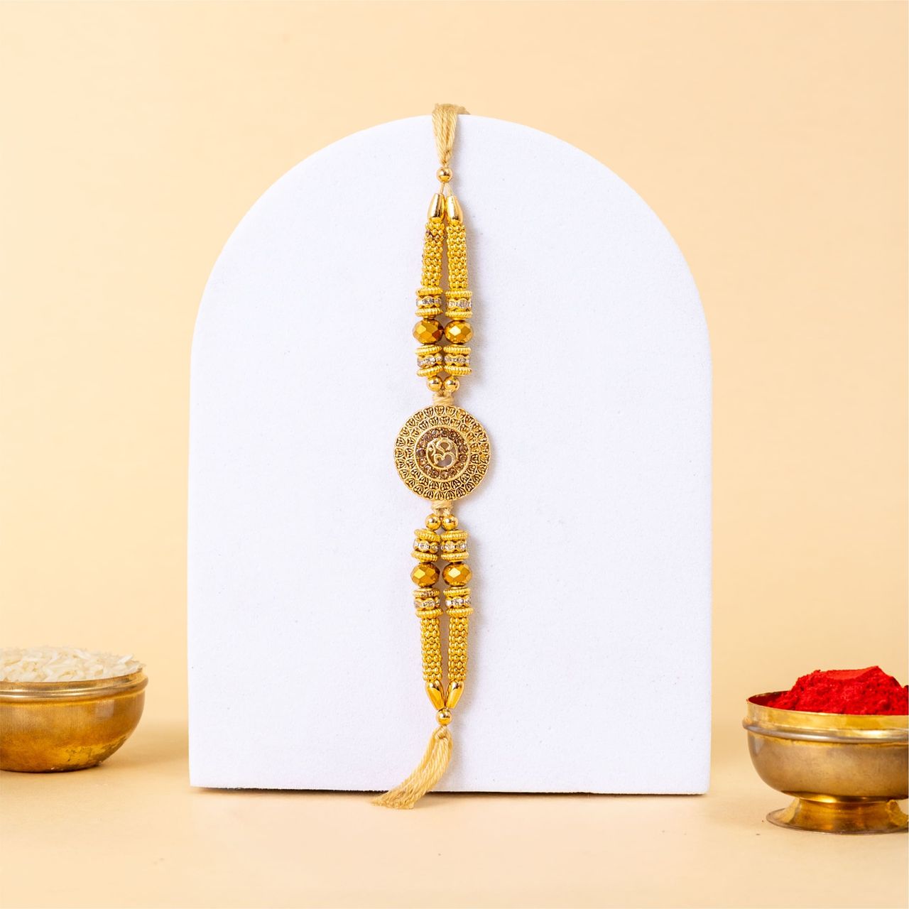 TIED RIBBONS OM Rakhi for Brother with Roli Chawal