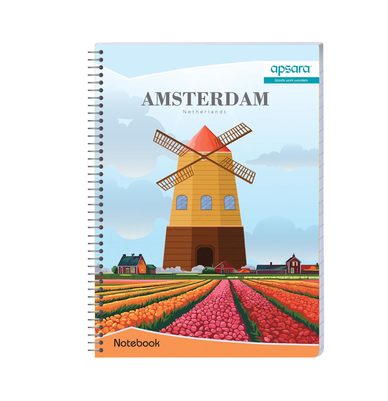Apsara Spiral Notebook 1Subject 29.7 x 21 180Pages Blue Single Line 60gsm (Covers May Differ)
