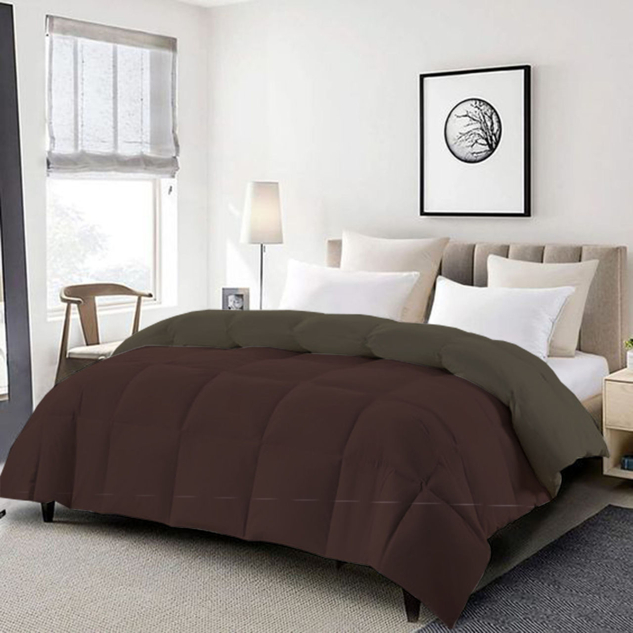 Elegant Weavers Reversible Double Bed Comforter - Brown