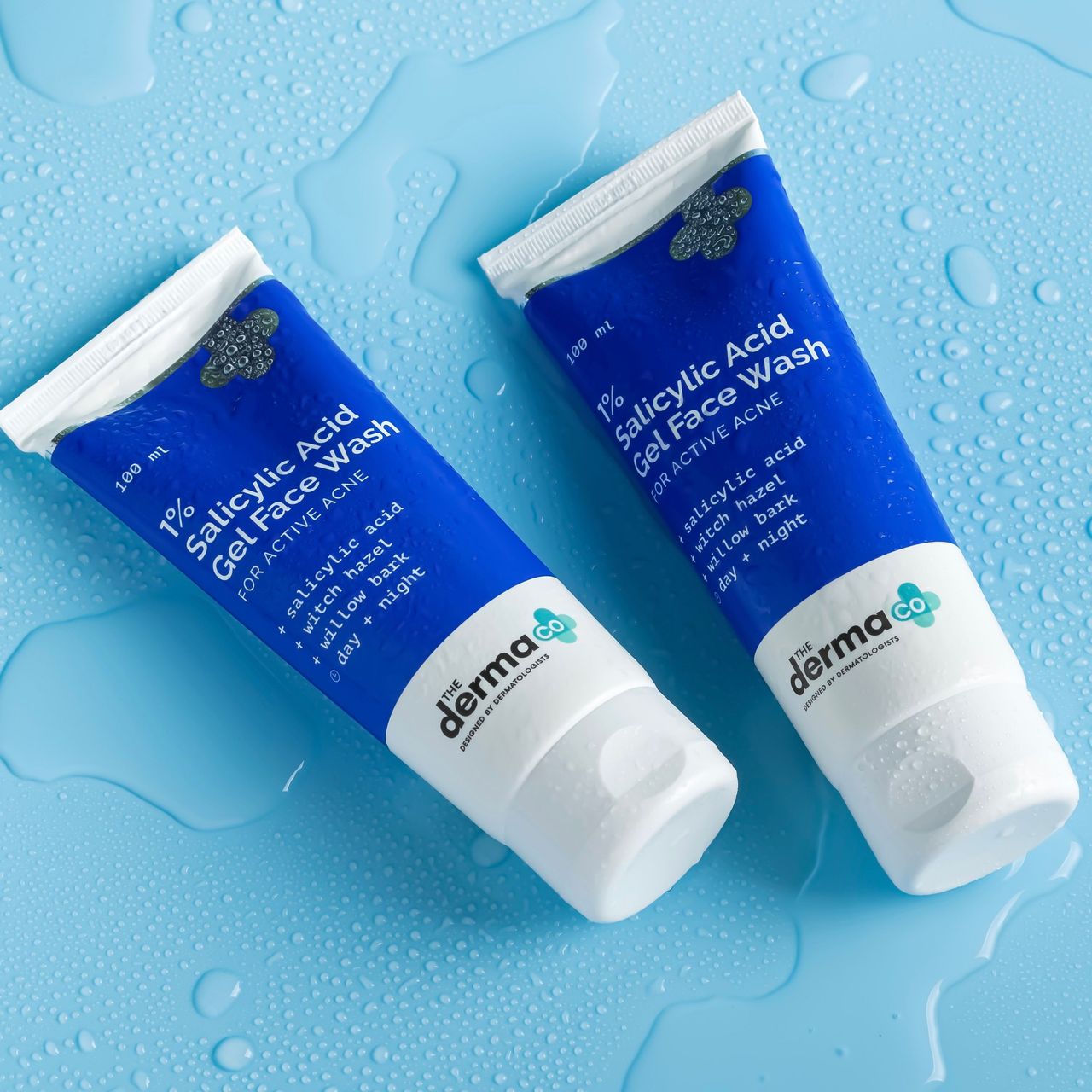 The Derma Co 1% Salicylic Acid Gel Face Wash With Salicylic Acid & Witch Hazel For Active Acne 100 ml Combo