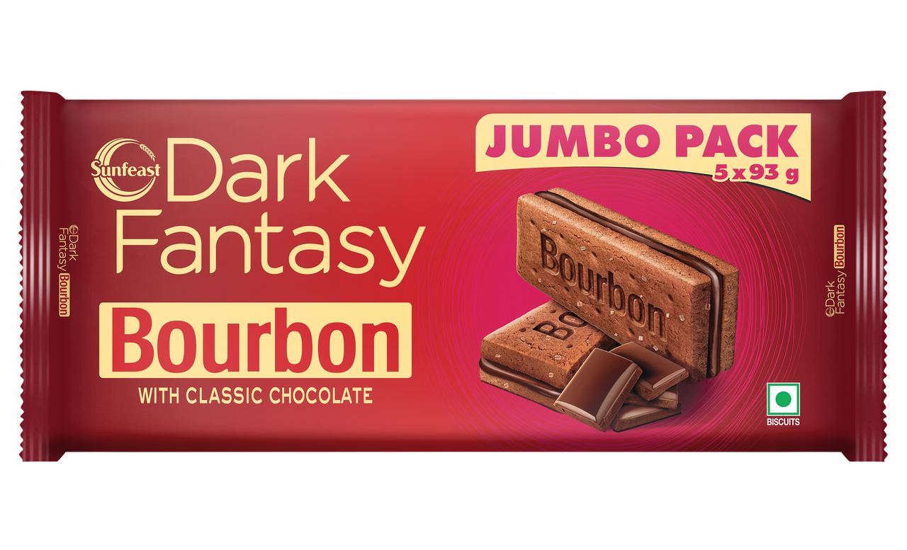 Sunfeast Dark Fantasy Bourbon, Classic Biscuit Made With Real Chocolate