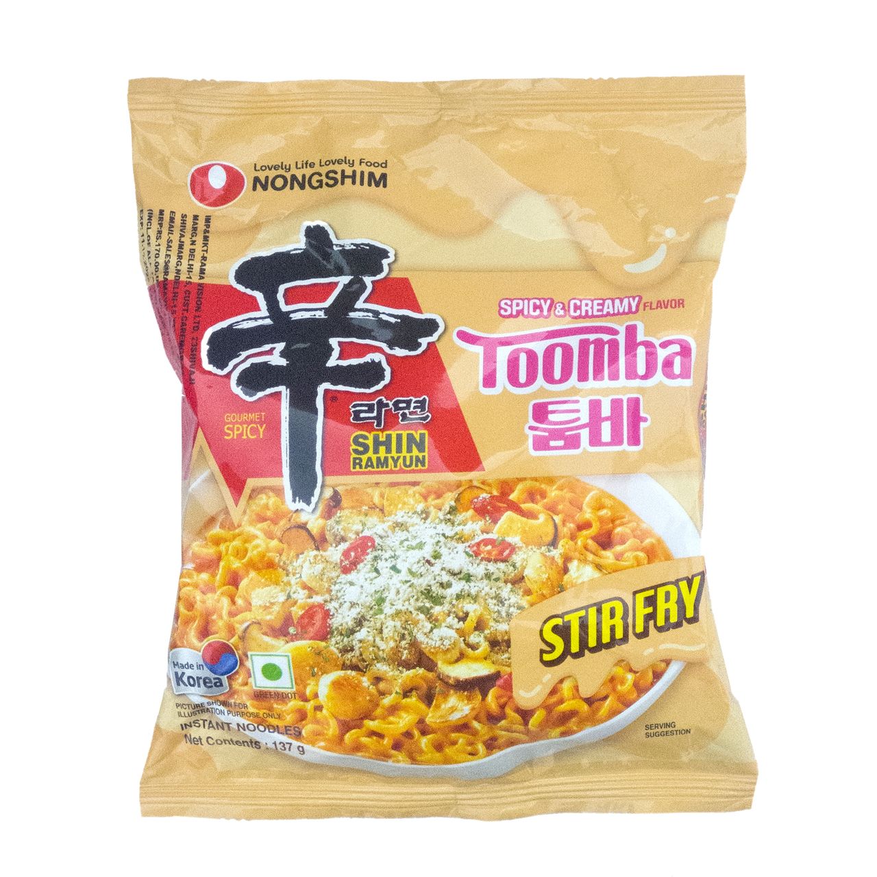 Nongshim Shin Ramyun Stir fry Toomba - Spicy and Creamy Flavour