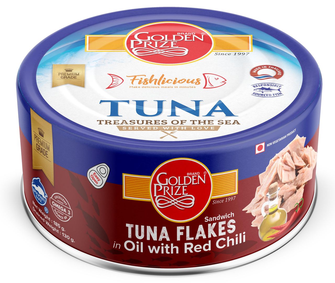 Golden Prize Tuna Sandwich Flakes In Oil With Red Chili