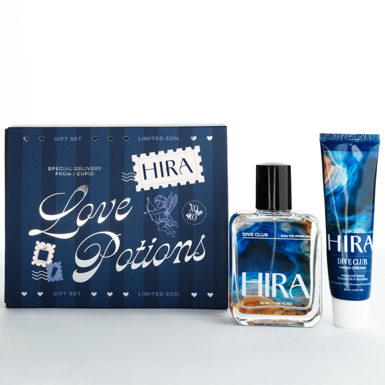 Hira Luxury Perfume And Hand Cream Gift Box For Men| Valentine Dive Club Edition| Set Of 2