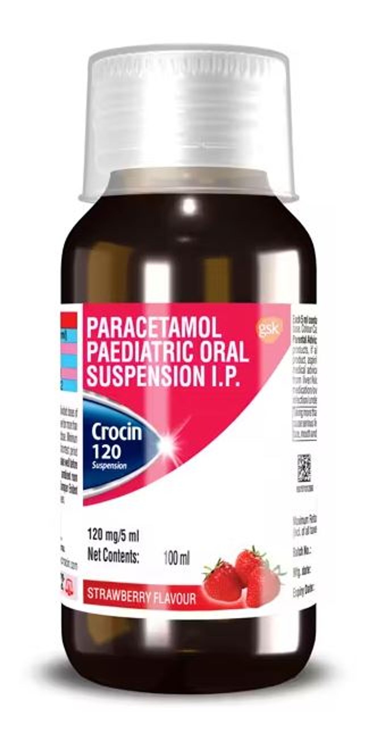 Crocin 120 paediatric Strawberry Oral Suspension
