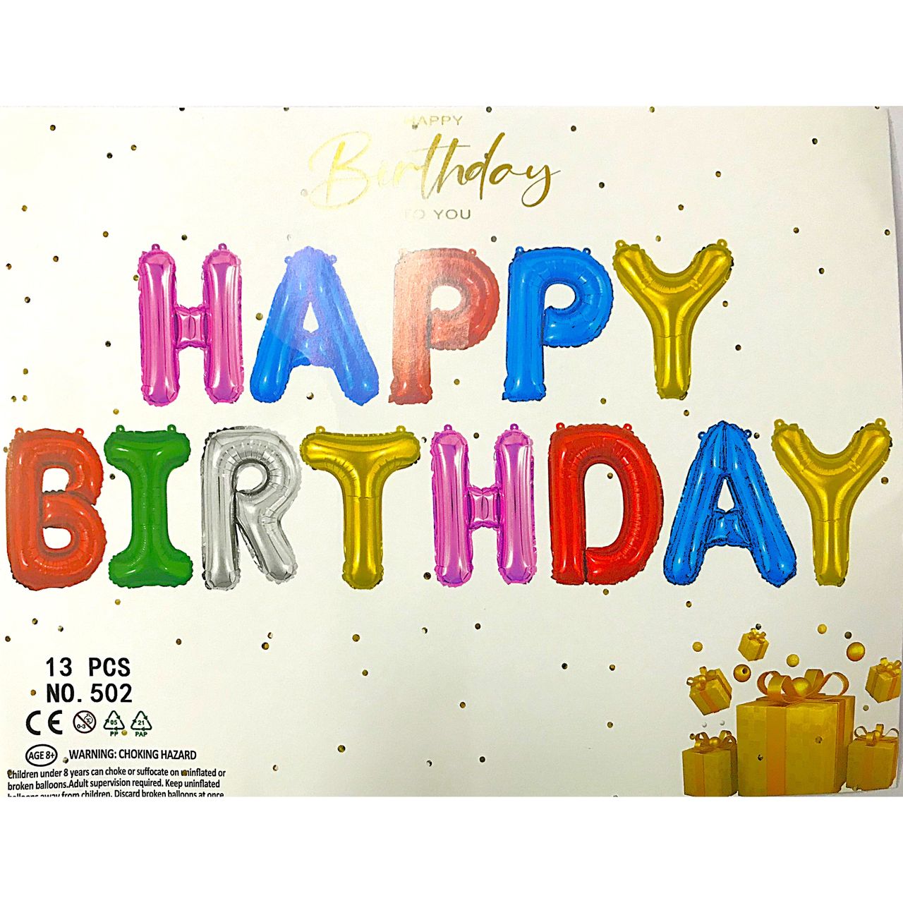 Chrome Happy Birthday Ballons Set | 13 Pcs