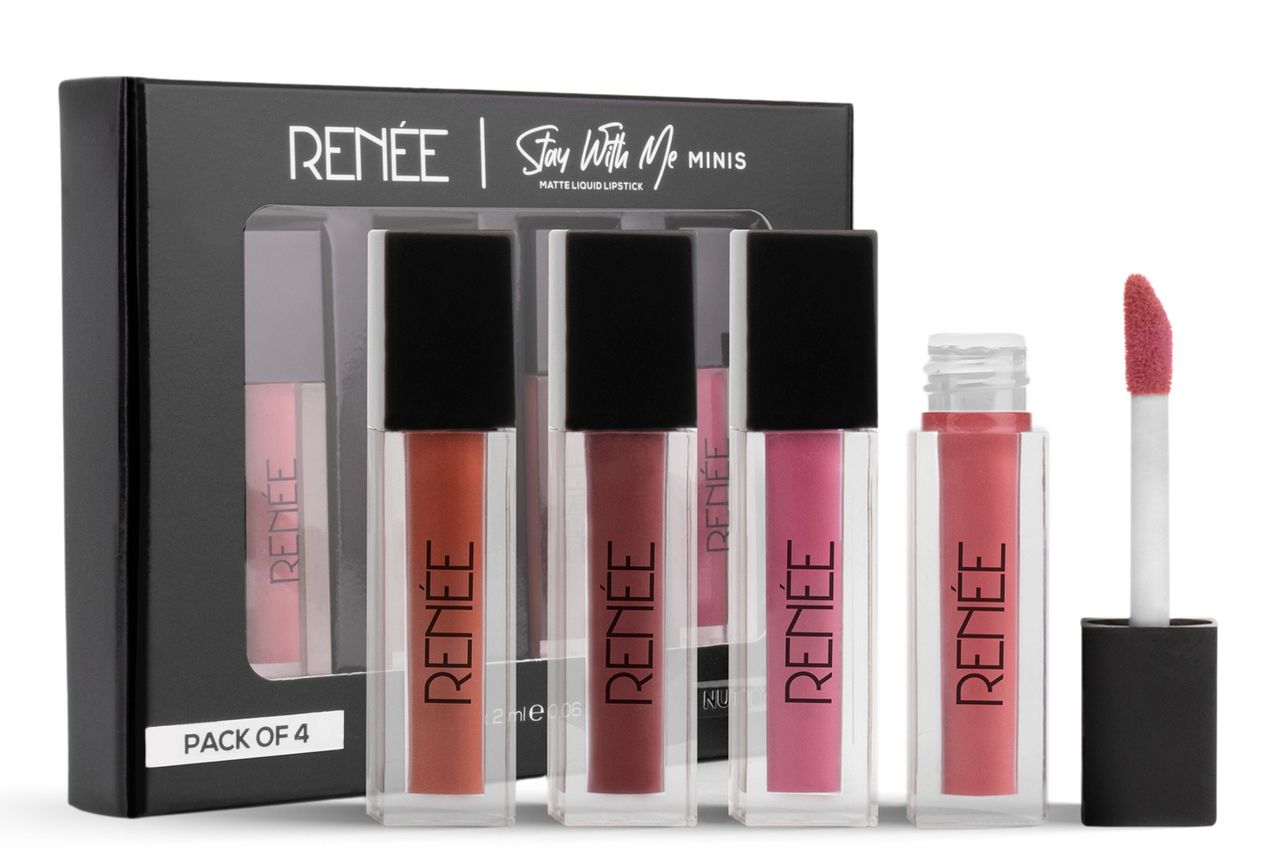 Renee Stay With Me Minis Matte Liquid Lipsticks - Nutty Nudes Each