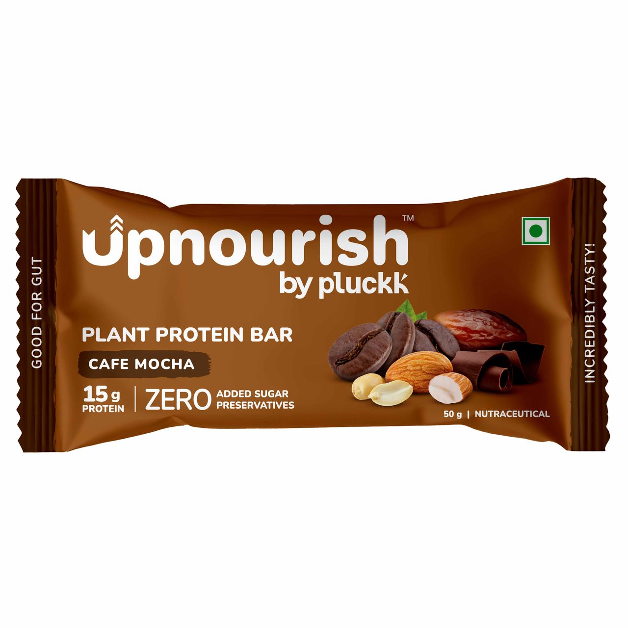 Upnourish by Pluckk Cafe Mocha Plant Protein Bar