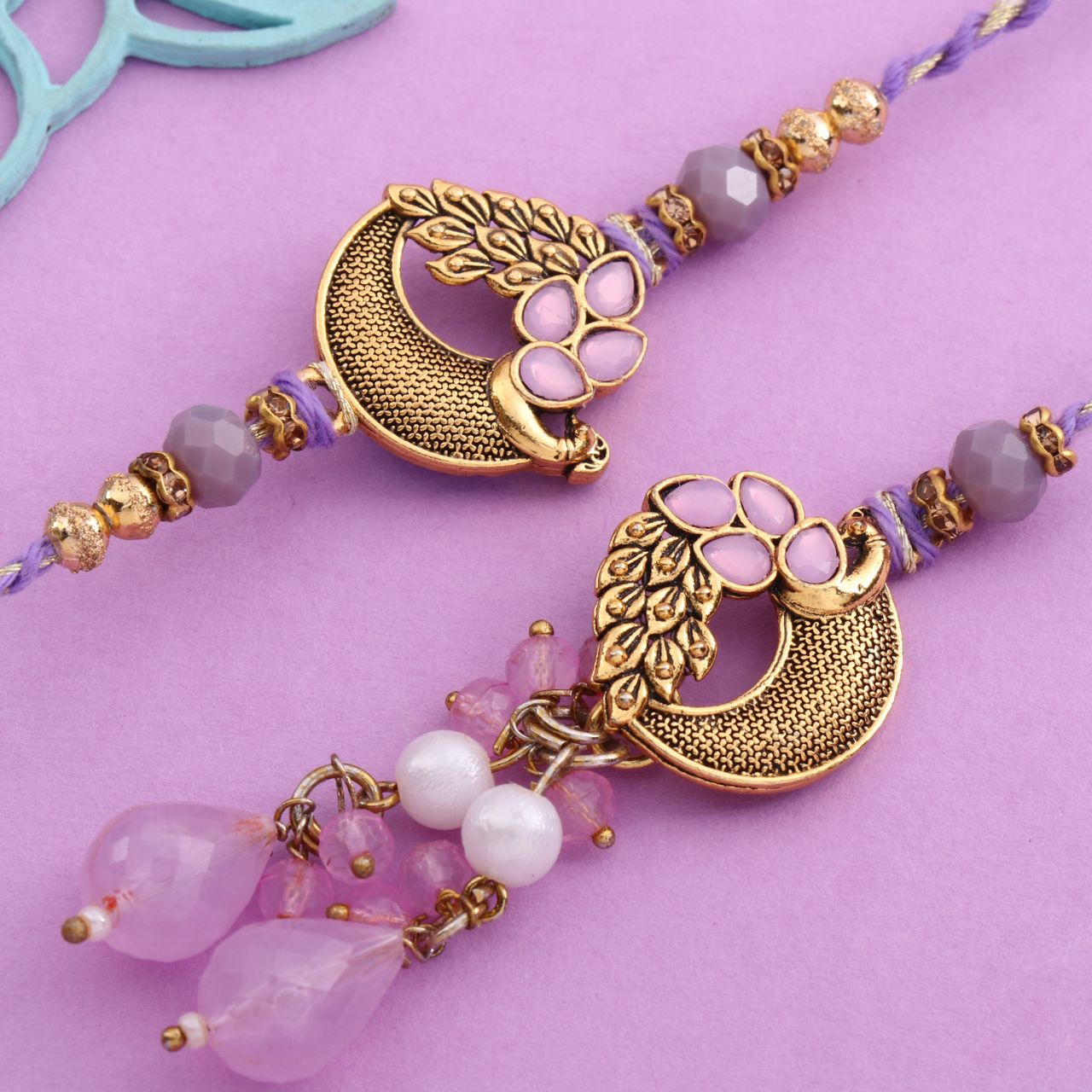 Floweraura Lilac Love Bhaiya Bhabhi Rakhi Set
