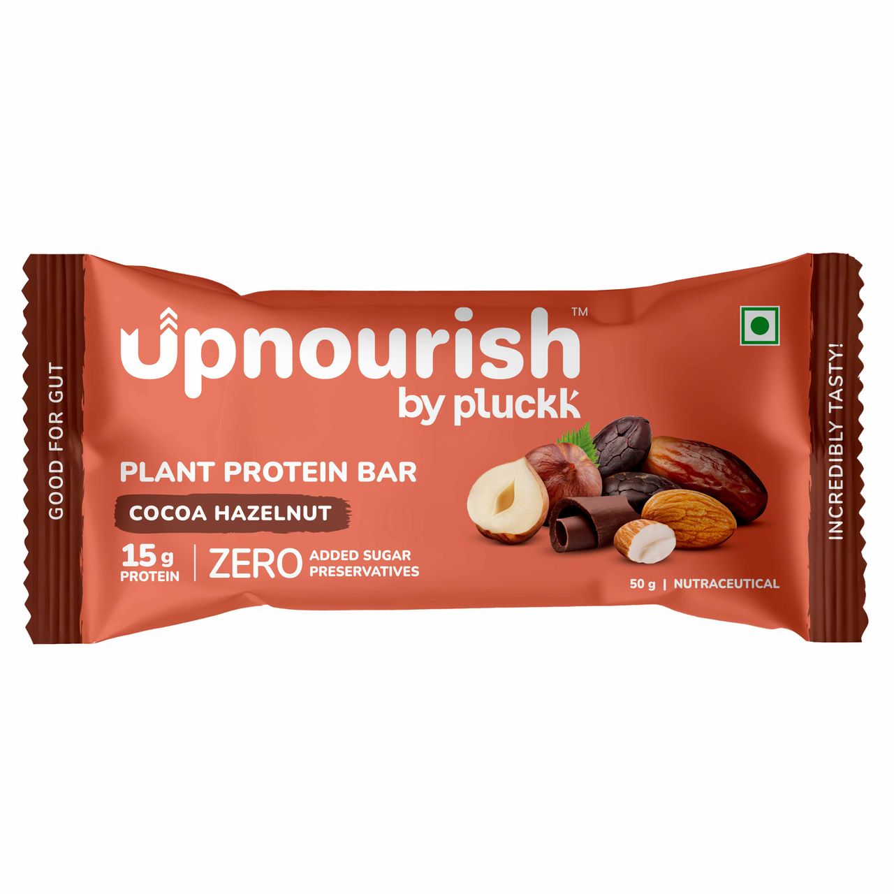 Upnourish by Pluckk Cocoa Hazelnut Plant Protein Bar