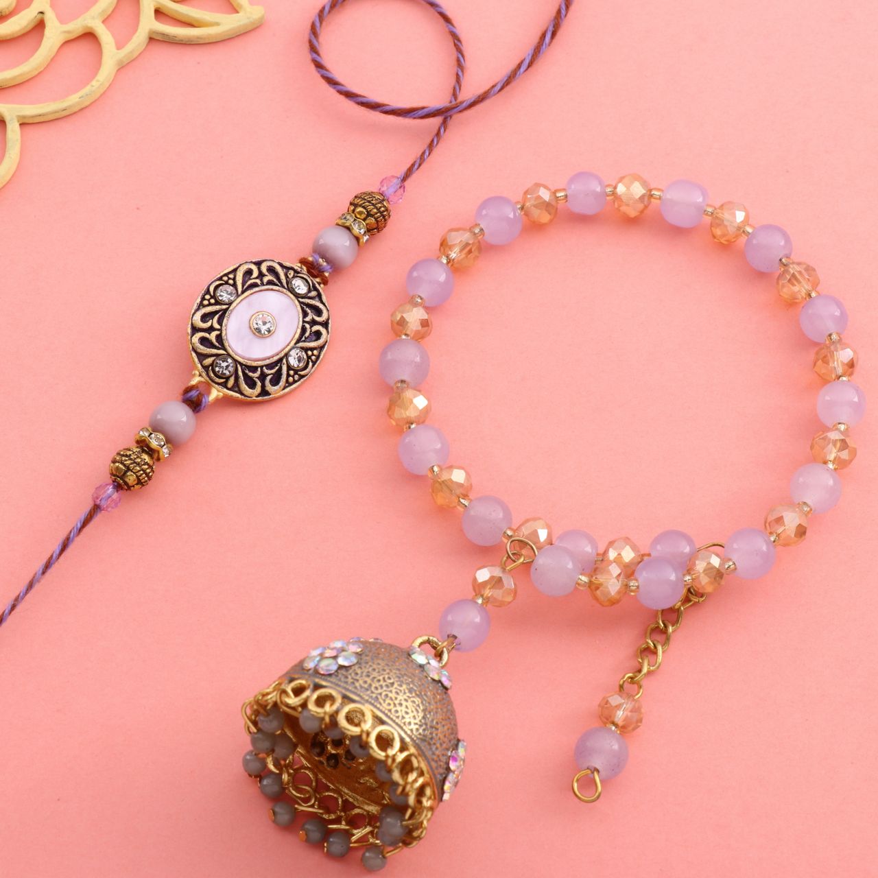 Floweraura Lilac Glow Bhaiya Bhabhi Rakhis