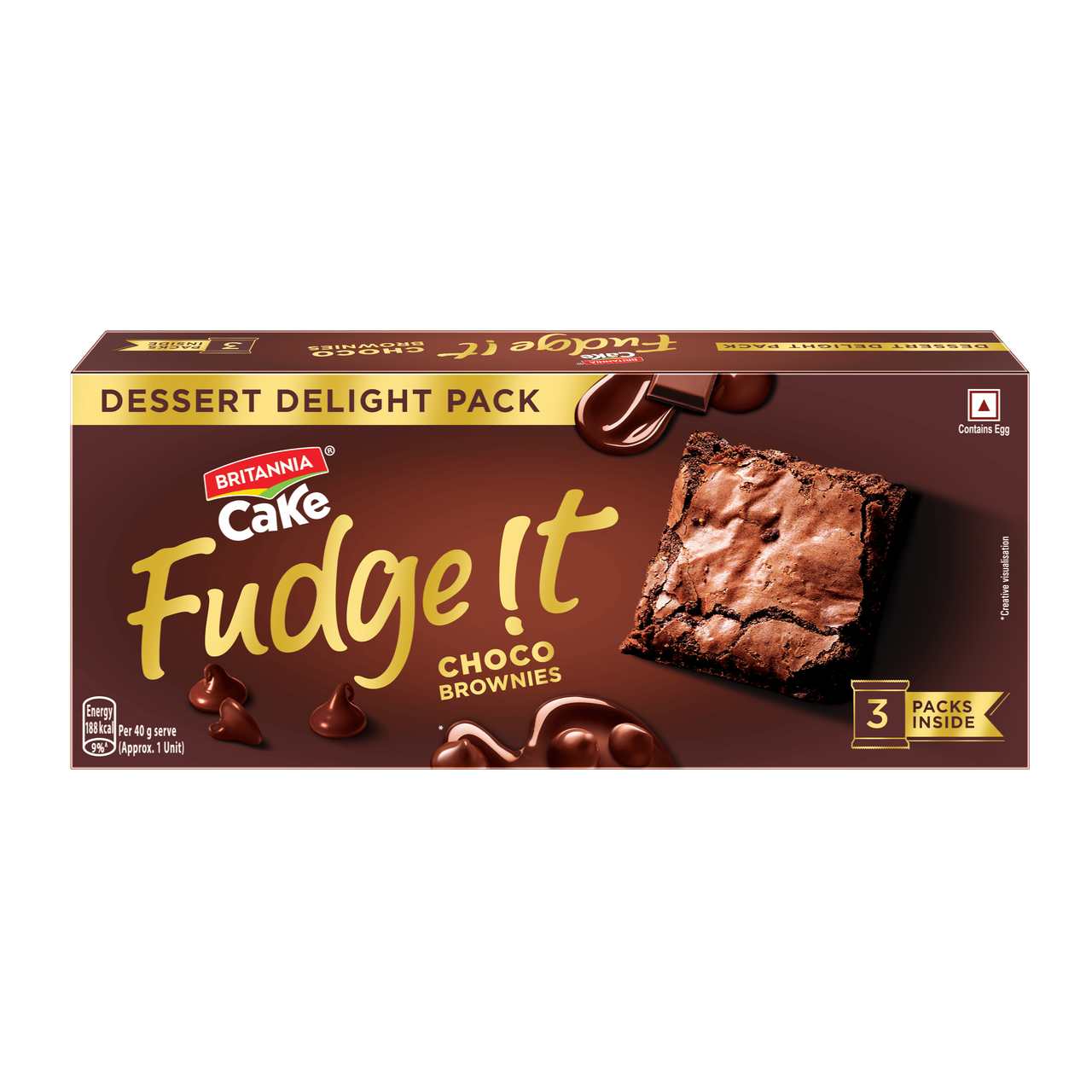 Britannia Fudge It Chocolate Brownie (With Egg)