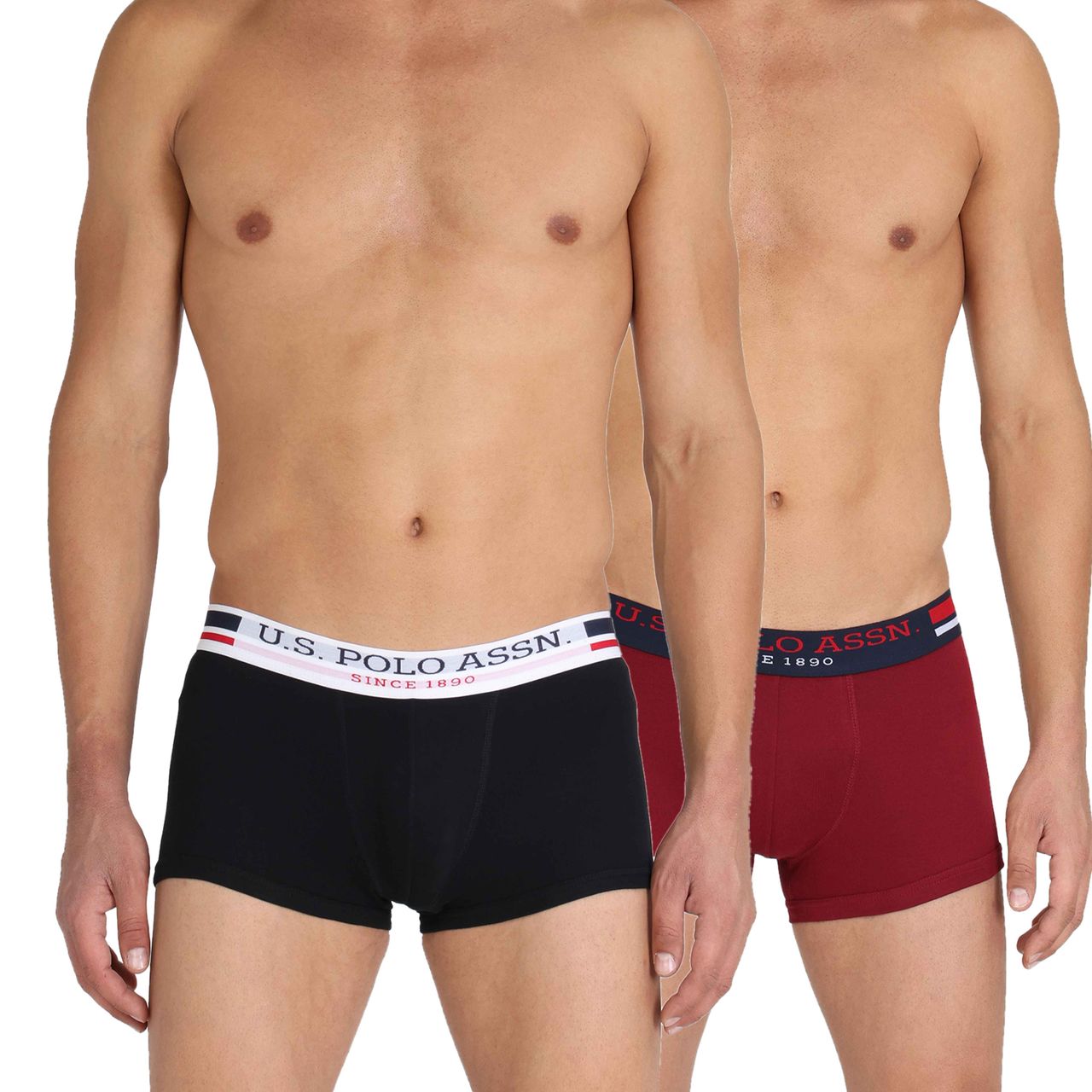 U.S. Polo Assn. | Underwear Pack of 2 | M | Trunks | I641 | Wine and Black