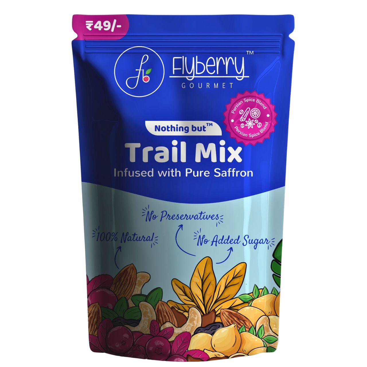 Flyberry Gourmet Persian Trail Mix - Enriched with Saffron