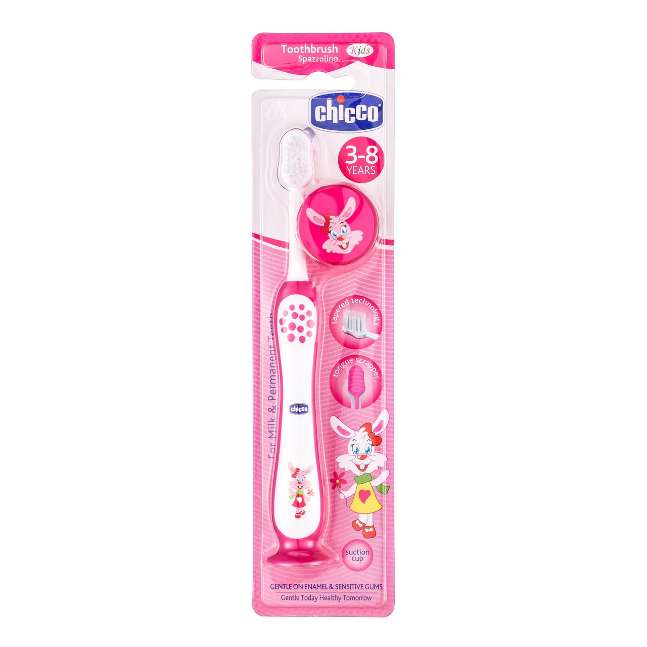 Chicco Animals Baby Toothbrush For Kids | Pink | 3+ years