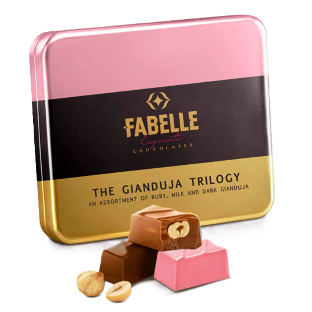 Fabelle Gianduja Trilogy- Assorted Luxury Handcrafted Chocolate Box