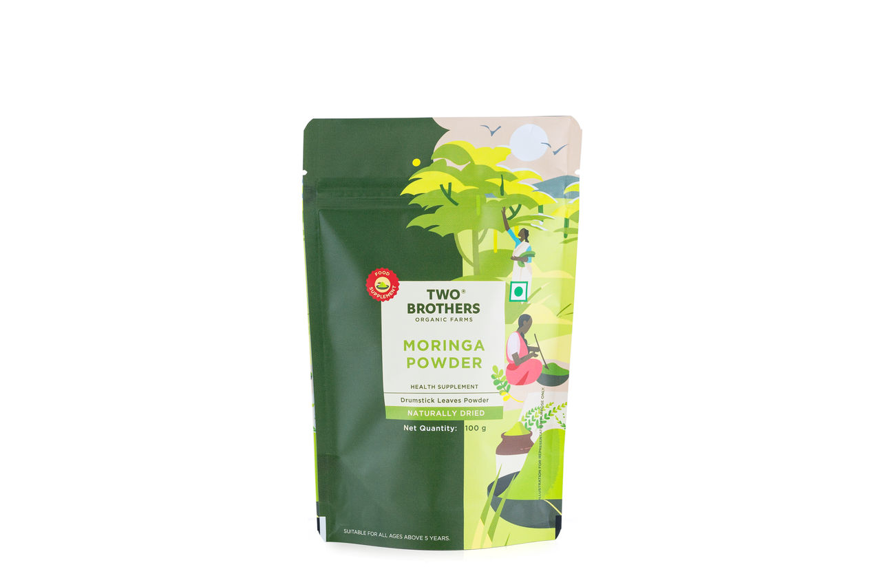 Two Brothers Moringa Powder, Chemical-Free Lab-Tested