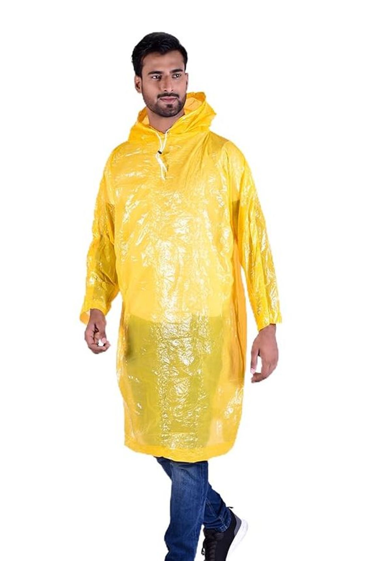 Fendo Disposable Unisex Poncho - Yellow (Free Size) 1 pc Combo