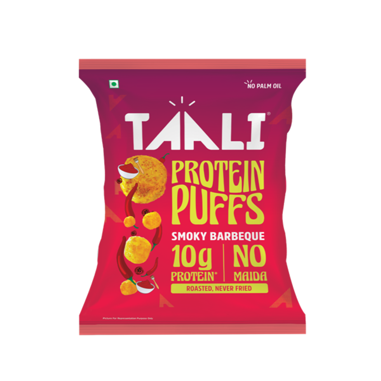 Taali Roasted Protein Puffs | Smokey Bbq | Protein Rich,No Maida , No Palm Oil | Cheeseballs 2.0