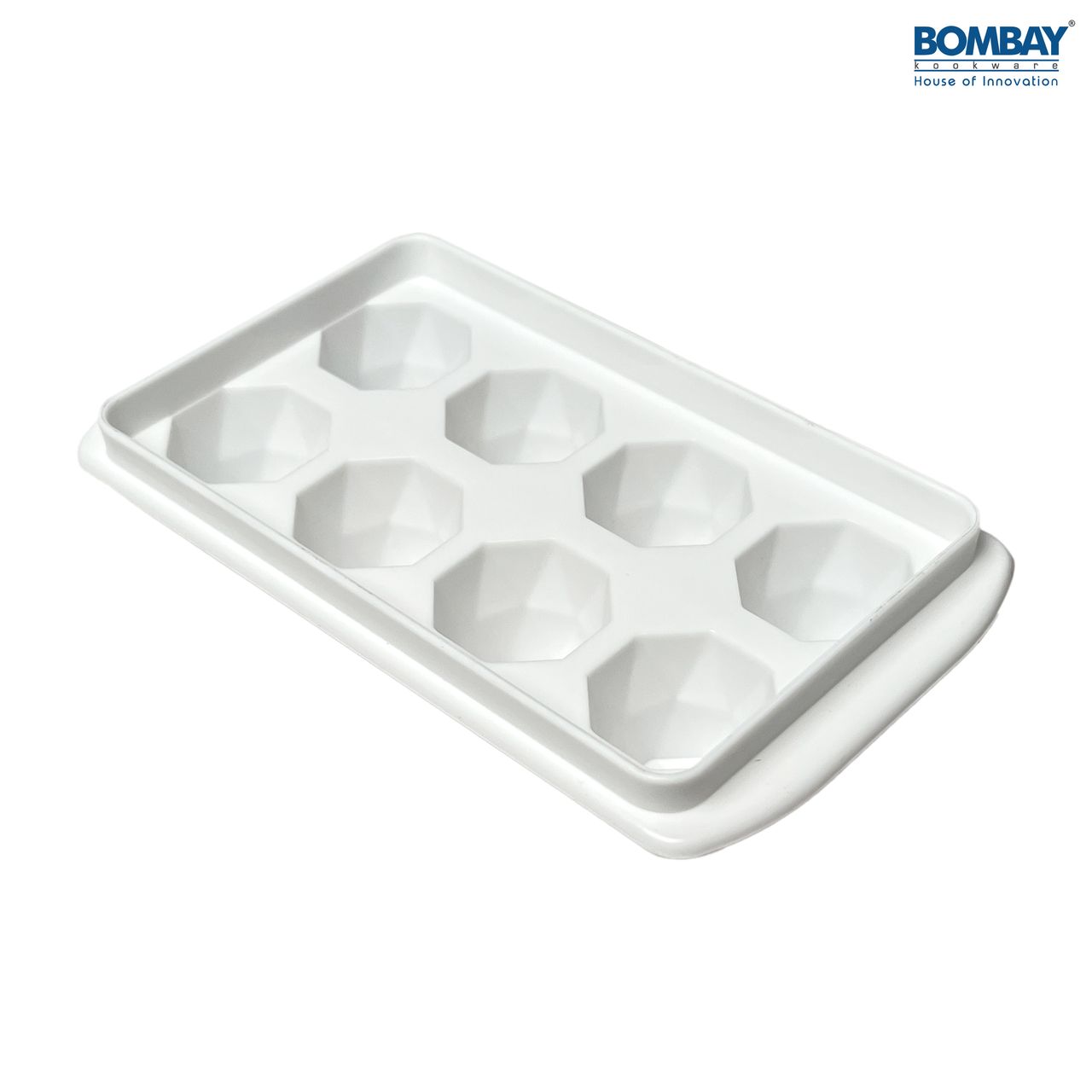 Ice Cube tray with Removable lid Plastic (Pack of 3) (White)